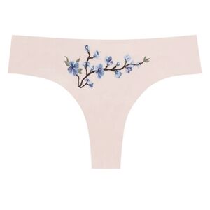 NWT Uwila Warrior Soft Seamless Embroidered Thong - Rose quartz